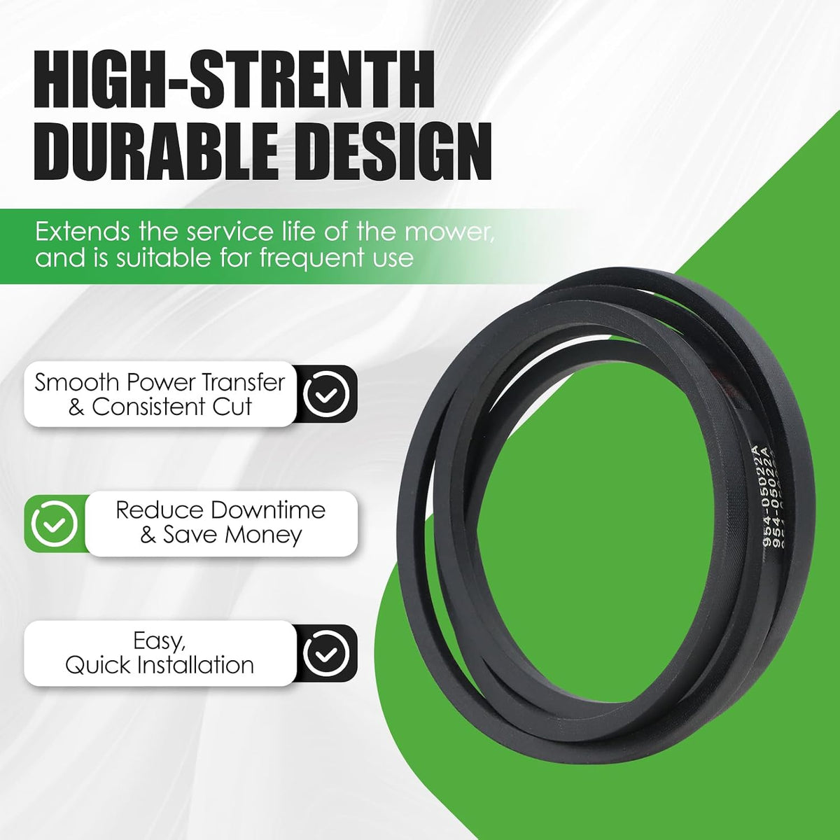 954-05022A Mower Deck Belt Fit for Cub Cadet XT1 & XT2 Enduro Series LT46, LT46 KH, LX46, LX46 KW, Craftsman T2800, T3100, T8200, T225, T240 with 46'' Deck Replace# 754-05022A (1/2'' x 108.3'')