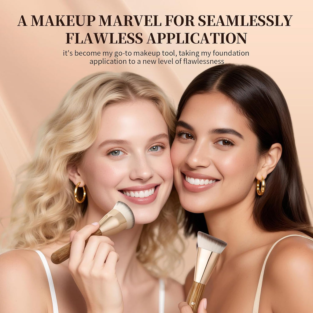 Makeup Brushes Angled Foundation Brush for Flawless Makeup | Cheek Hugging Contour Brush for Cream Contour Liquid
