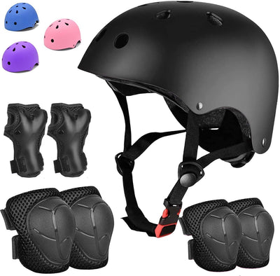 Kids Bike Helmet Set Adjustable for Children, Boys, Girls and Teenagers Aged 3-8 Years Includes Elbow, Knee, Wrist