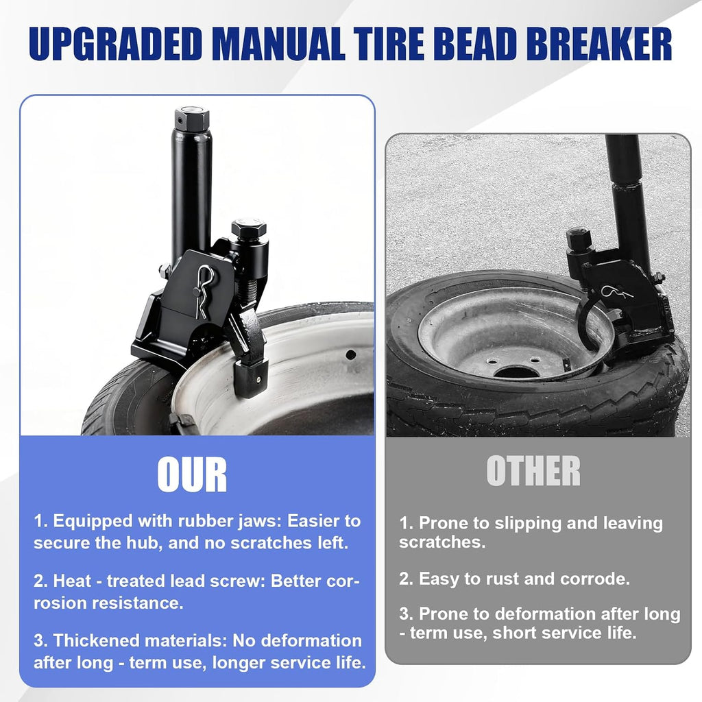 Manual Tire Bead Breaker – Heavy-Duty Bead Buster with Rubber Pad, 38-42 Inch (97-107cm) for Tire Removal, Works for