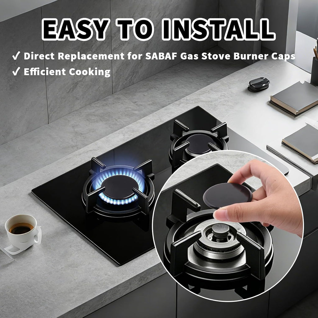 Gas Stove Burner Caps Set- 4PCS Burner Covers for Gas Stove, Glossy