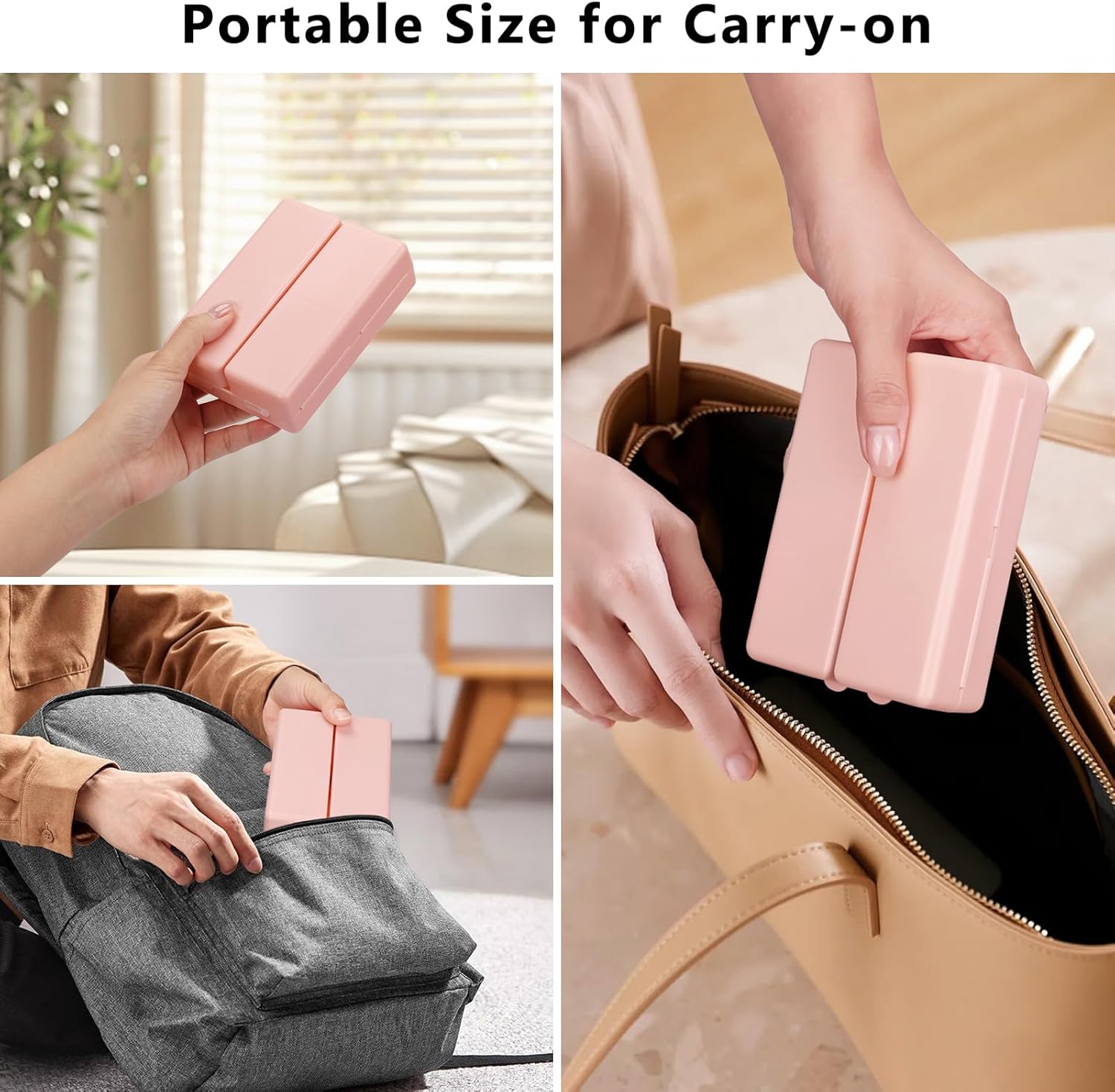 2 Pcs Daily Pill Organizer, 7 Compartments Portable Pill Case Travel Pill Organizer,[Folding Design] Pill Box for