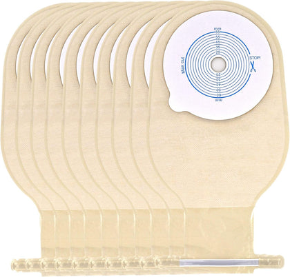 Ostomy Colostomy Supplies, 10 PCS Colostomy Bag, One Piece Drainable Pouches with Twist-Tie for Ileostomy Stoma Care