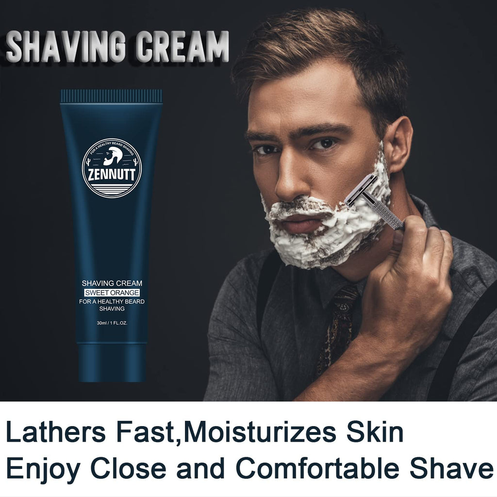 4 Packs Shaving Soap w/Shaving Bowl,Shaving Brush,Shaving Cream,Unqiue Gift Set Mens Shaving Kit for Christmas