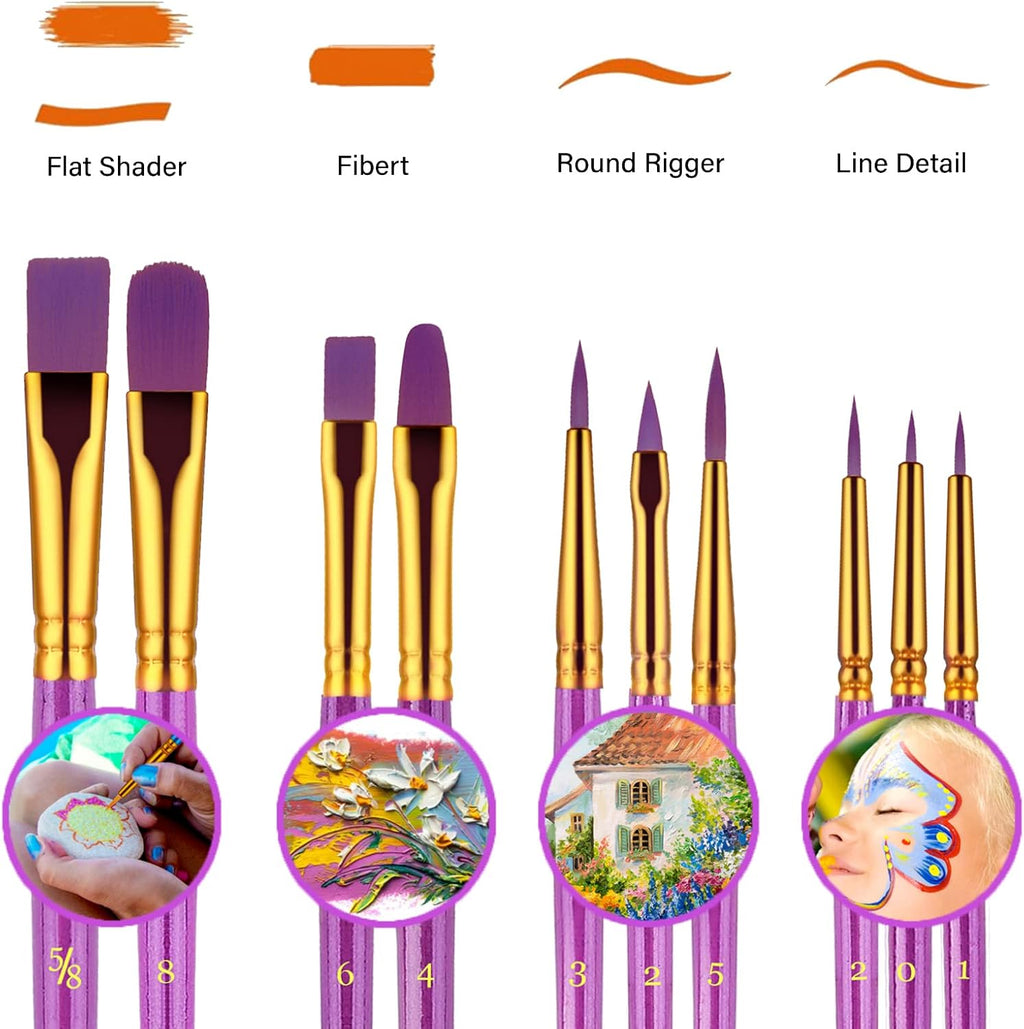 Paint Brushes Set, 30 Pcs Paint Brushes for Acrylic Painting, Watercolor Acrylic Oil Paint Brush, Artist Paintbrushes