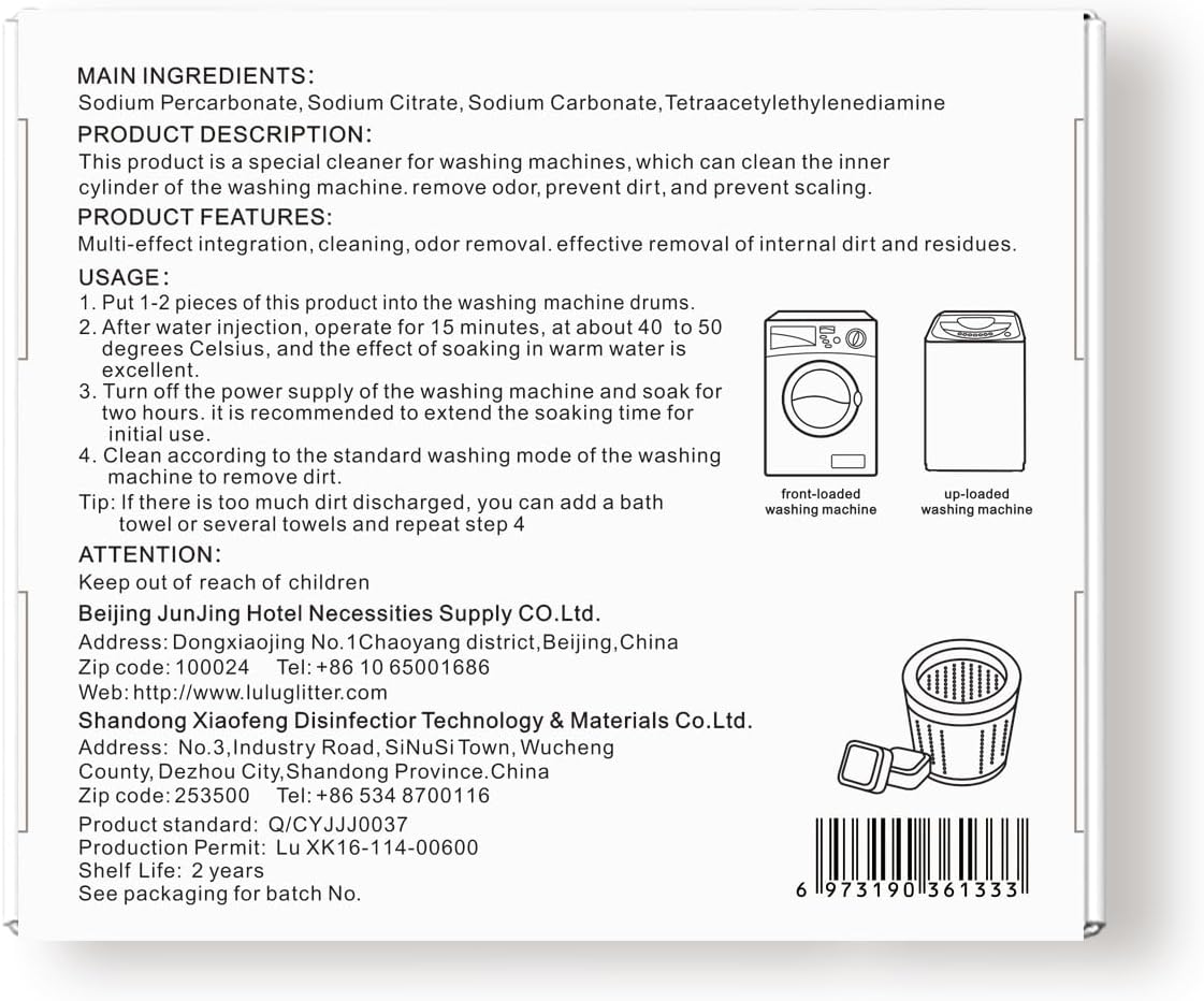 Washing Machine Cleaner Tablets 24 Pack Deep Cleaning Tablets for Front Loader And Top Load Wash Laundry Machine