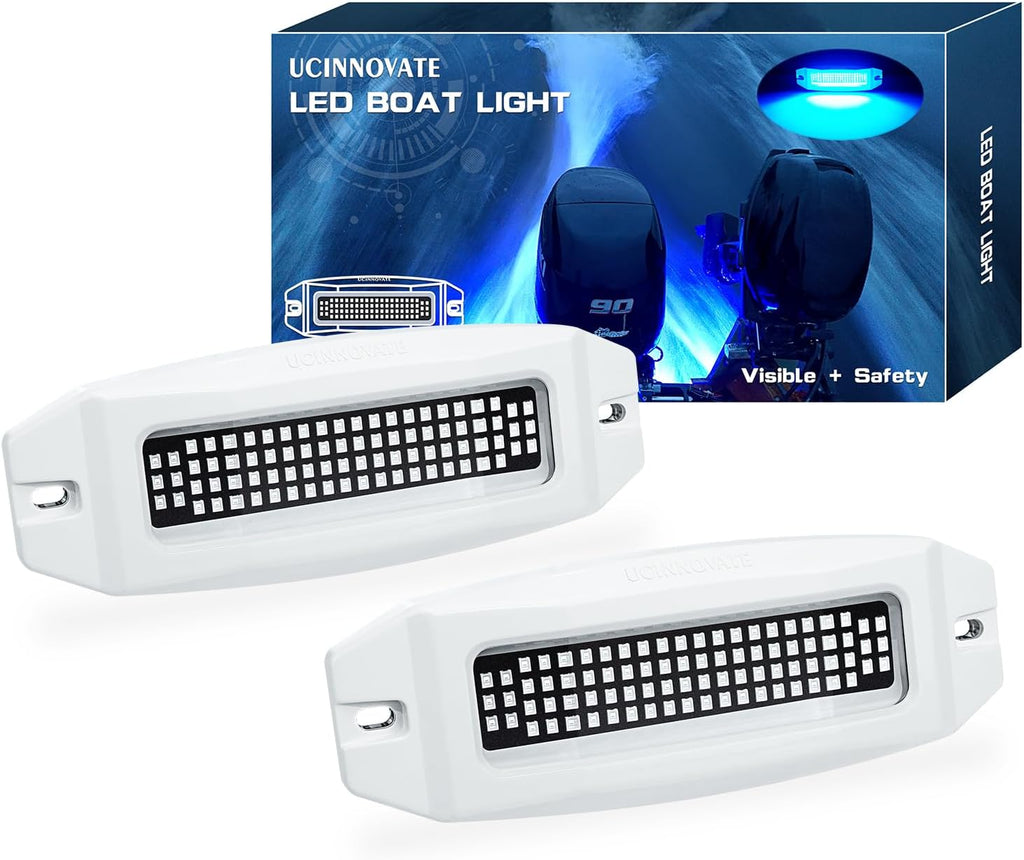 UCINNOVATE 2X 6.9” Marine LED Boat Light, 84LED Waterproof Transom Lights