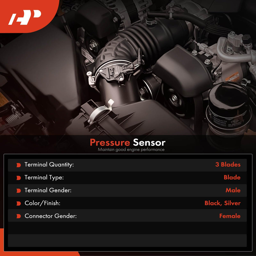 A-Premium Fuel Rail High Pressure Sensor Compatible with Chevy & GMC