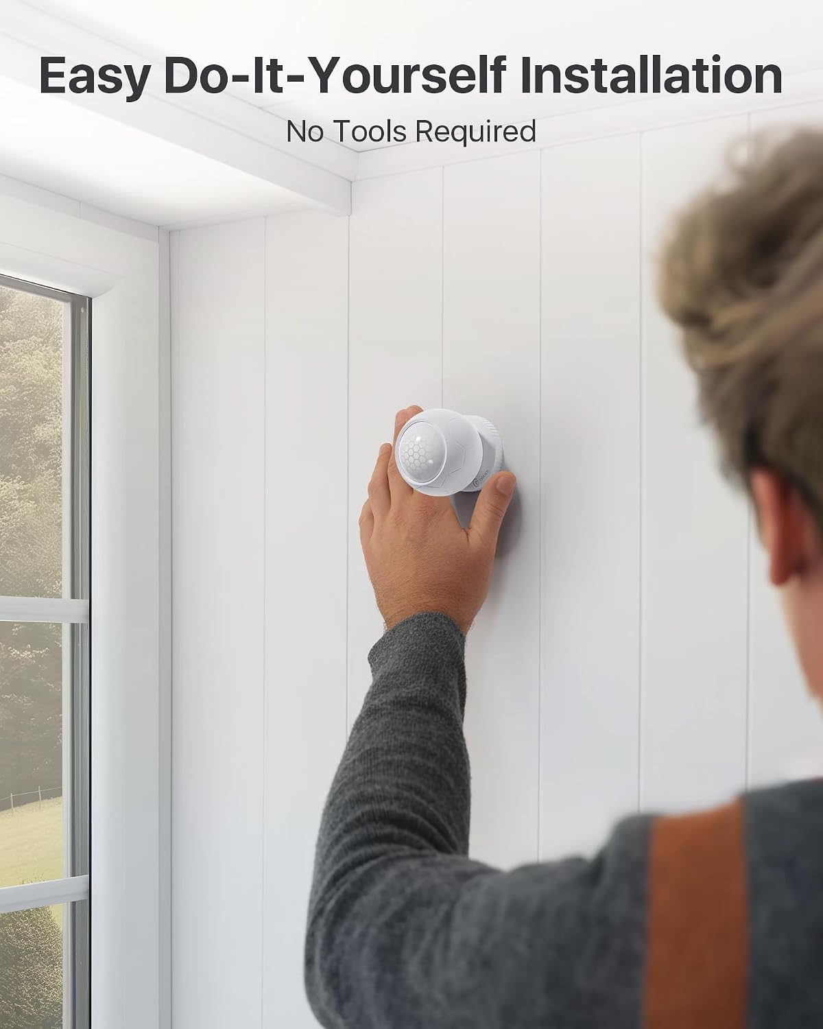 Wireless Alarm System 6 Pieces Kits for Home Apartment | 1 Smart Hub, 2 Door & Window Sensors, 1 Smart Button, 1 PIR