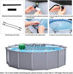 18FT Round Pool Covers for Above Ground Pools, Round Swimming Pool Cover [Upgrade 420D Thicker] Protective Leaf