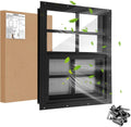 16" W x 16" H Shed Window,Sliding Window, Aluminum Grey Flush Mount with Tempered Glass and Stainless Steel Screen