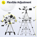 Telescope for Adults and Kids, 70mm Aperture 400mm Refractor for Astronomy Beginners(16x-120x), Portable Travel