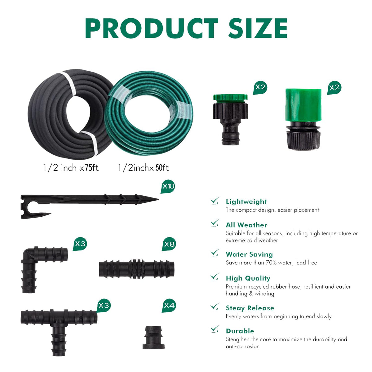 Customized Water Saving Soaker Hose System for Outdoor Plants