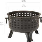 27 inch Steel Round Lattice Fire Pit, Easy to Assemble