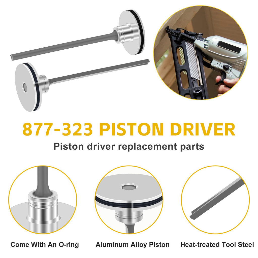 3 PACK 877-323 Aftermarket Piston Driver for Hitachi NR83A NR83A2 NR83A2(S) NR83A3 Framing Nailer - Replaces 877323, 885-915, SP 877-323, SP 885-915, 878-303, 878-649, 877-376