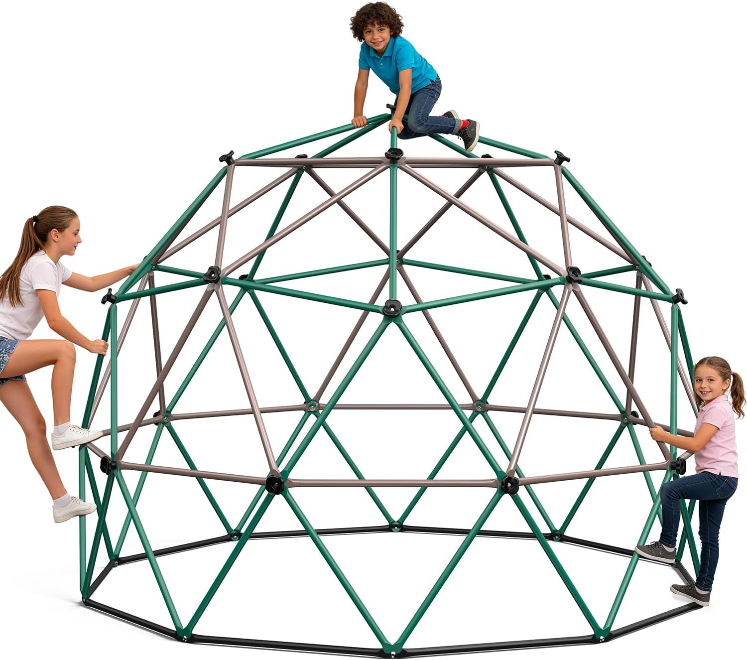 6.5 FT Tall Climbing Dome, Large Jungle Gym for Kids Outdoor Backyard, Monkey Bars in Natural Colors for Older Kids