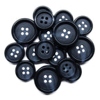 Luxury Suit Buttons 16 Pack, Bone Look Glossy 4-Hole Set, Blue Navy