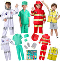 Toddler Dress Up Clothes, 4 in 1 Career Costumes for Kids 3-8 | Four complete career outfits for pretend play at