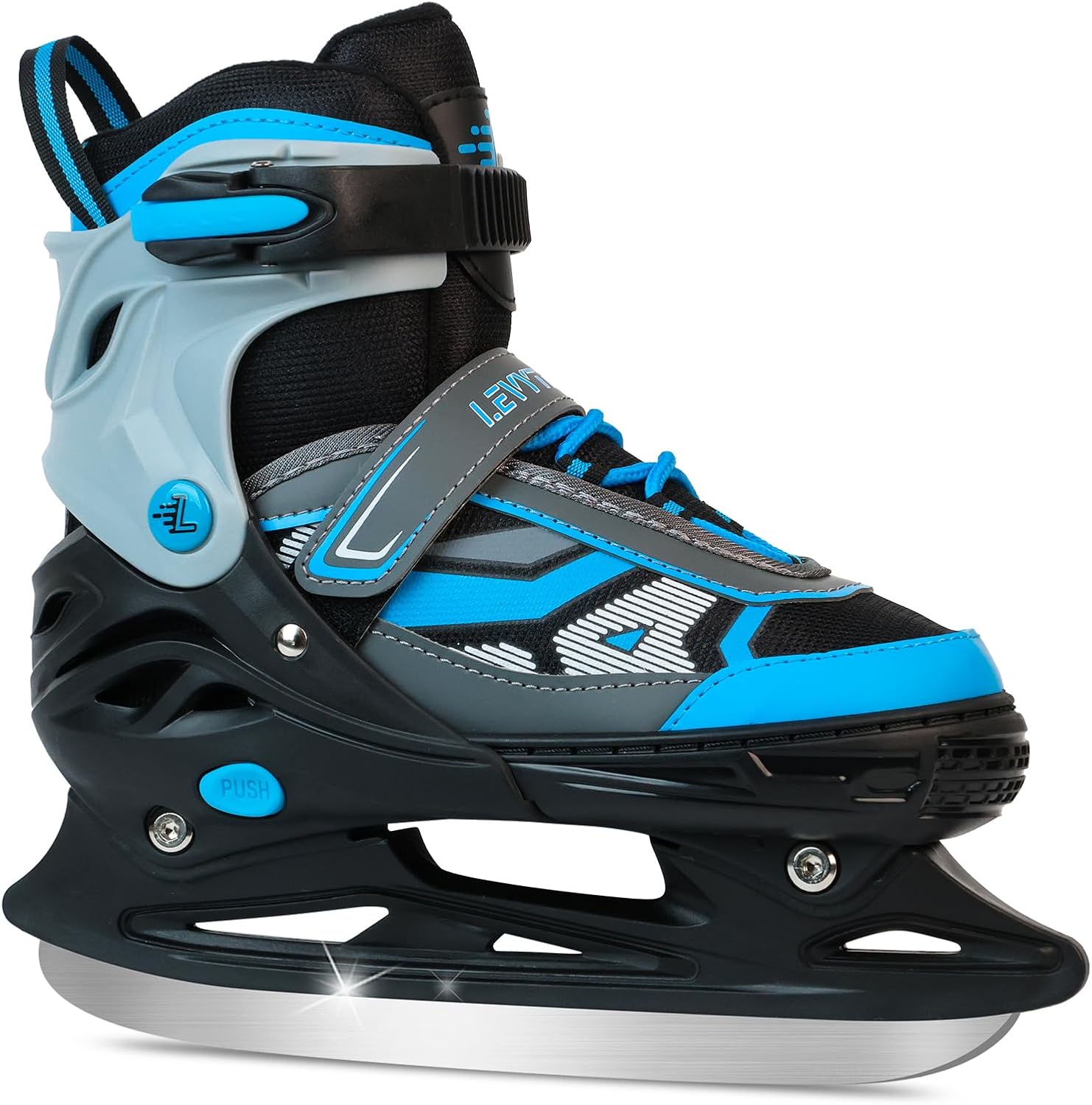 Adjustable ice Skates for Kids Boys Girls, 4 Size Triple Protection Beginner Figure Blades with Ankle Support for
