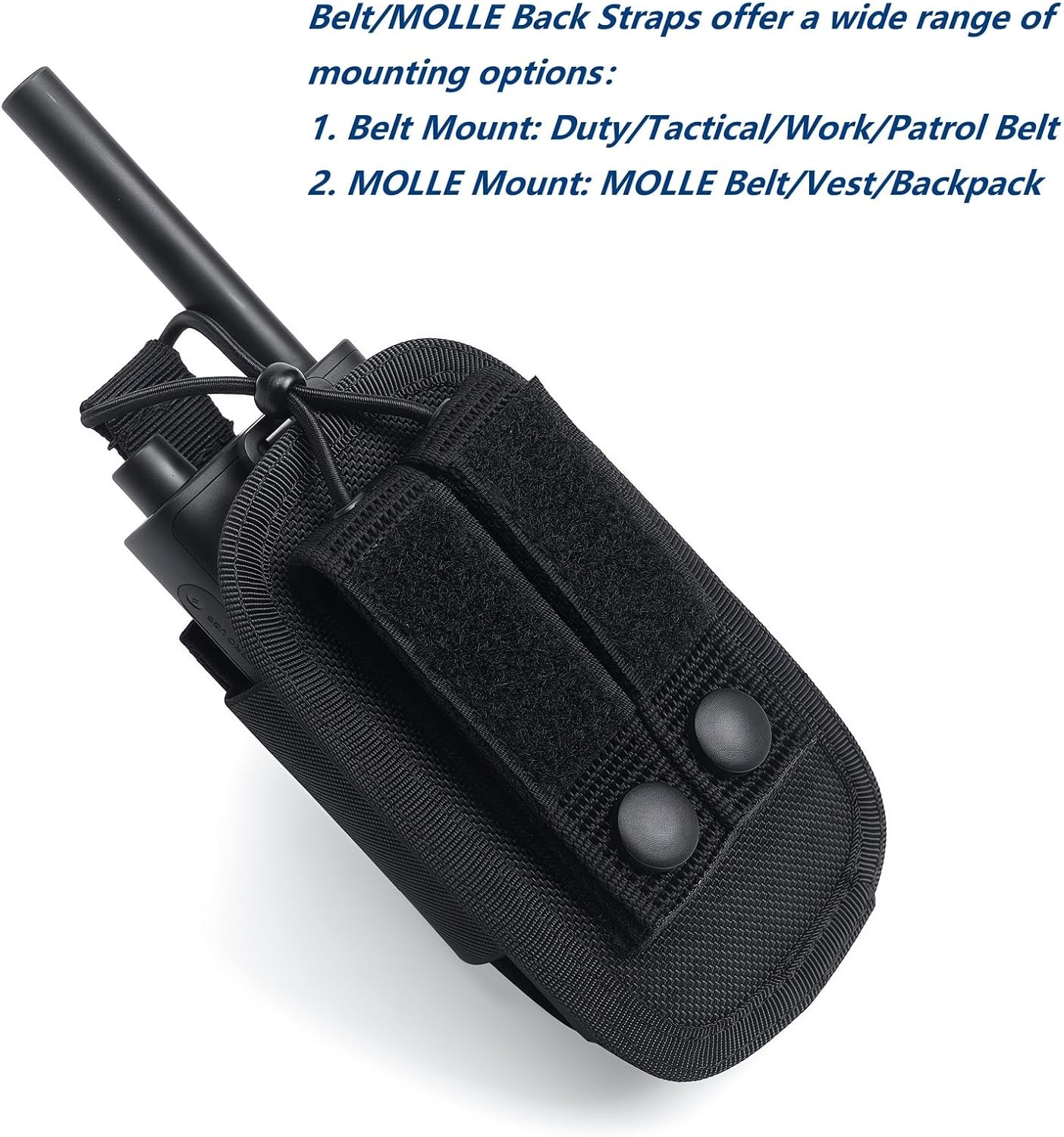 Universal Radio Holster Tactical Two Ways Radio Holder Compact Elastic Walkie Talkies Pouch Nylon Case w/MOLLE Strap