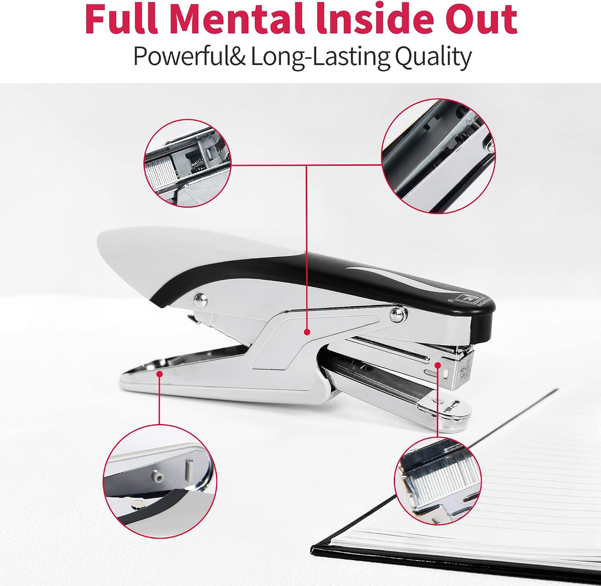 Stapler Heavy Duty with 1000 Staples and Staples Remover, 20 Sheet Capacity, Office Desk Stapler for Stapling Home