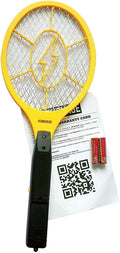 Electric Fly Swatter, High Voltage Bug Zapper with 2 AA Batteries | 3-layer safety mesh, ergonomic handle best for