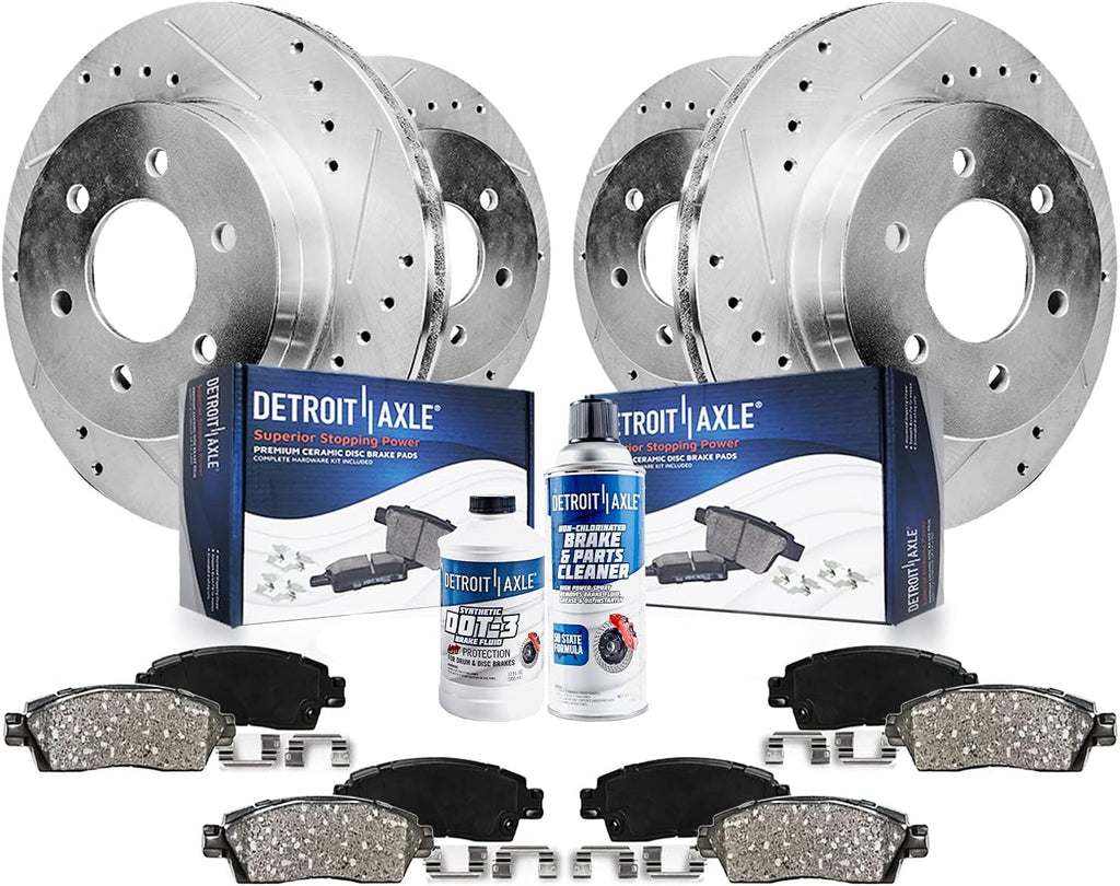4WD Brake Kit for 2004 2005 2006 2007 2008 Ford F-150 | Lincoln Mark LT [6 Lugs] Drilled & Slotted Brake Rotors