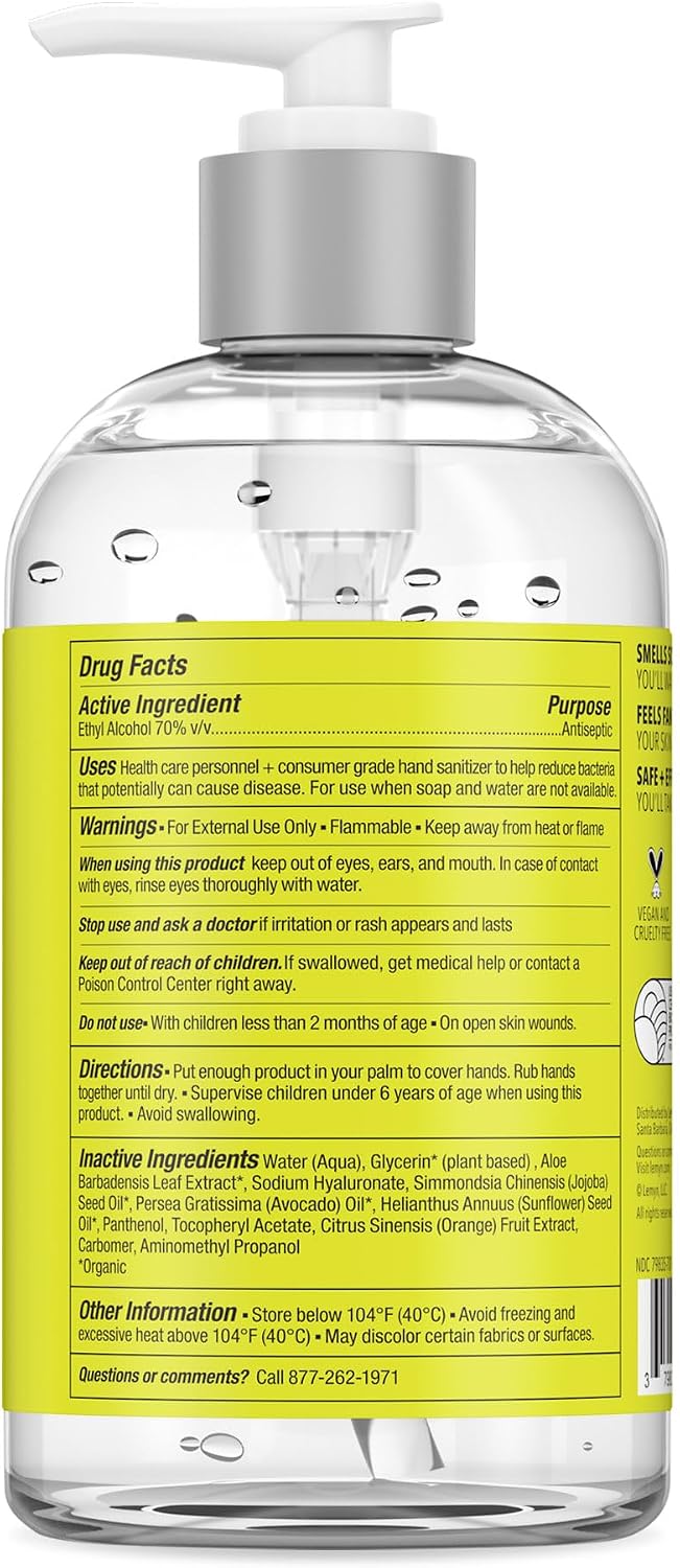Orange Aloe Moisturizing Hand Sanitizer Gel 12oz Pump