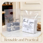 200 Pcs Clear Plastic Shopping Bags Die Cut Handle, 12 x 9 Inches