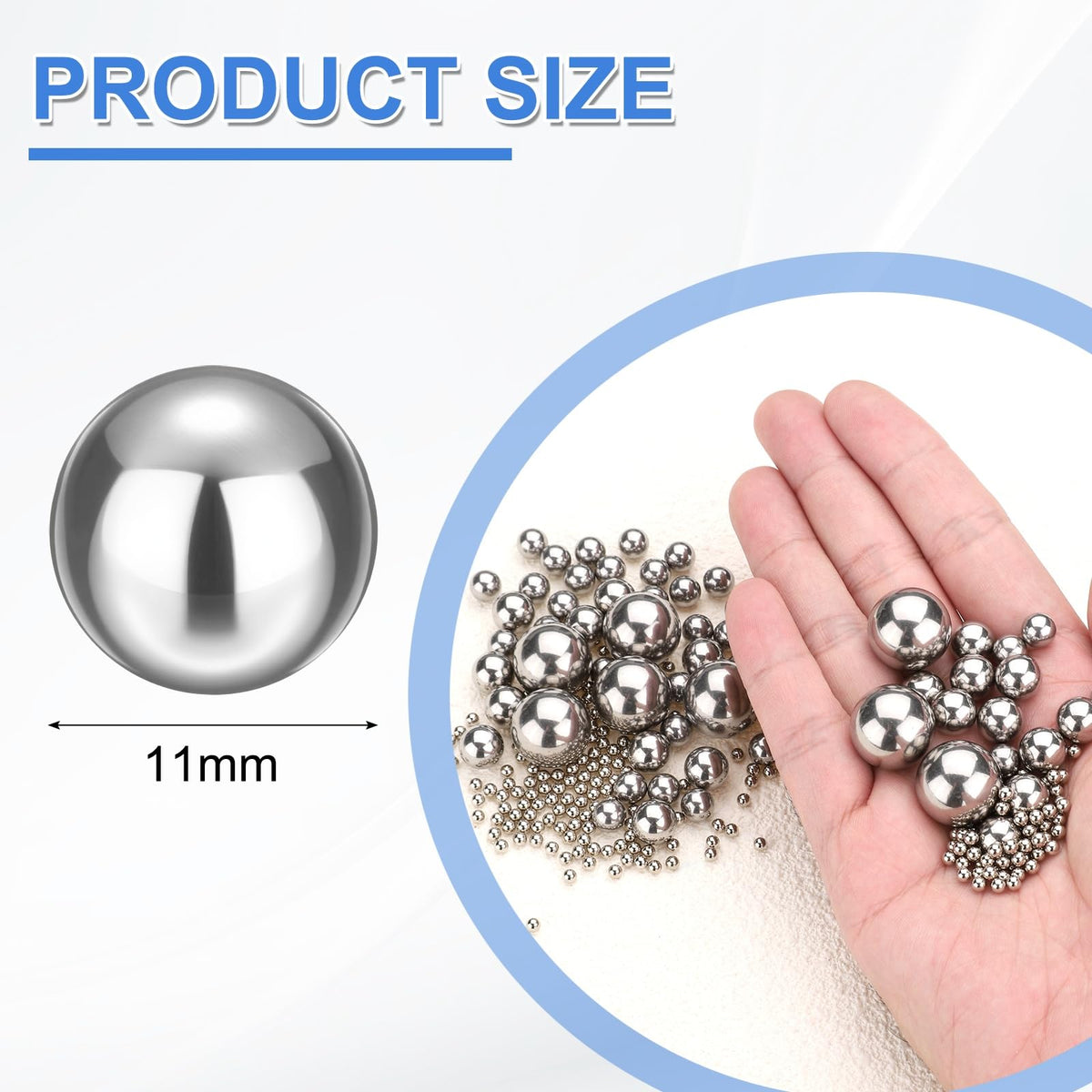 uxcell 50Pcs 11mm Bearing Balls,Solid Carbon Steel G1000 Precision Balls
