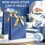 Medium Blue Birthday Gift Bags with Tissue Paper & Handles 4-Pack