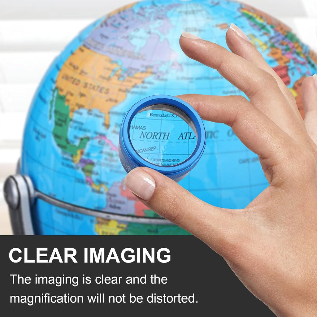 Portable Magnifying Glass Jeweler Loupe Magnifier (Blue, 30X 40MM) | Sturdy metal, handheld pocket magnifier for