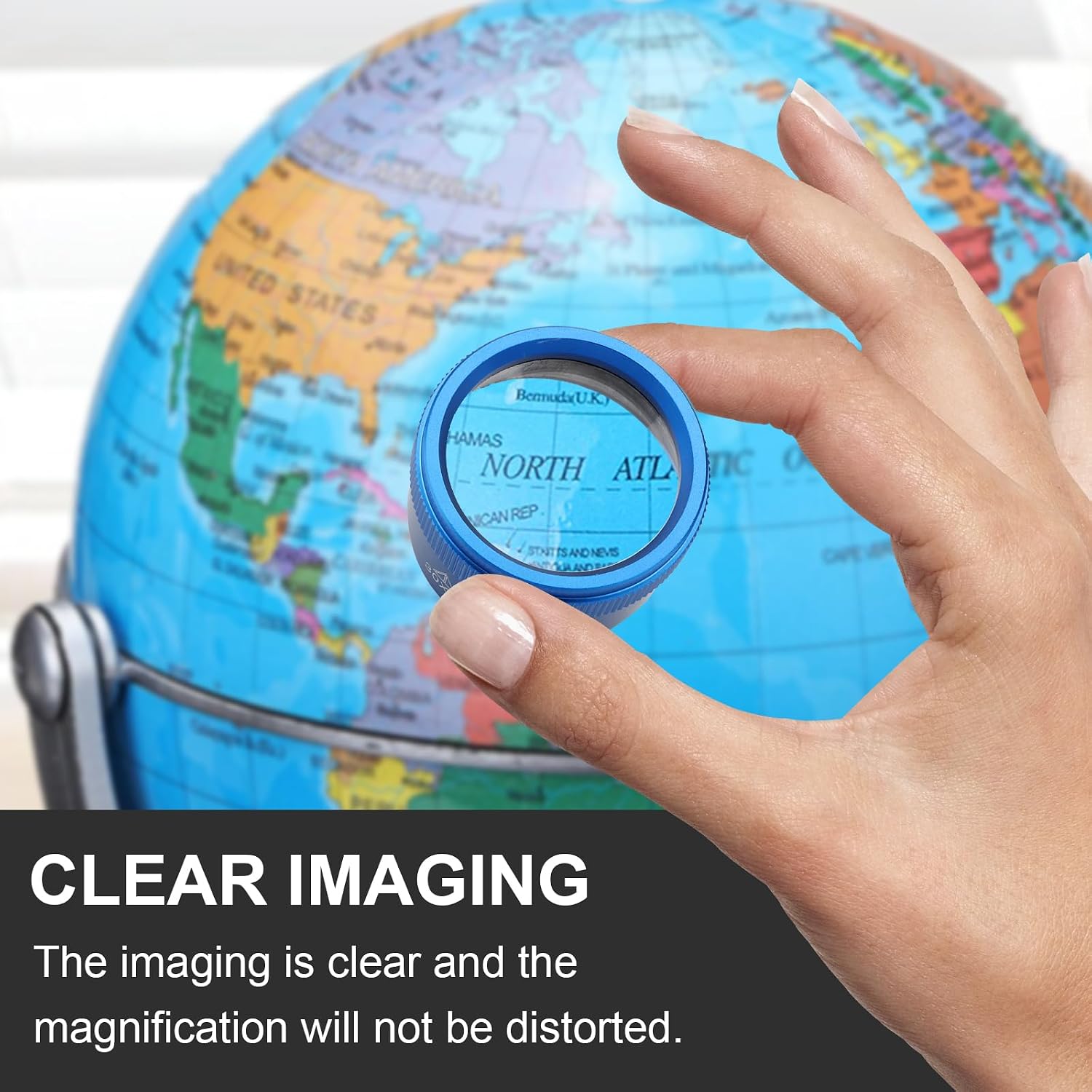 Portable Magnifying Glass Jeweler Loupe Magnifier (Blue, 30X 40MM) | Sturdy metal, handheld pocket magnifier for