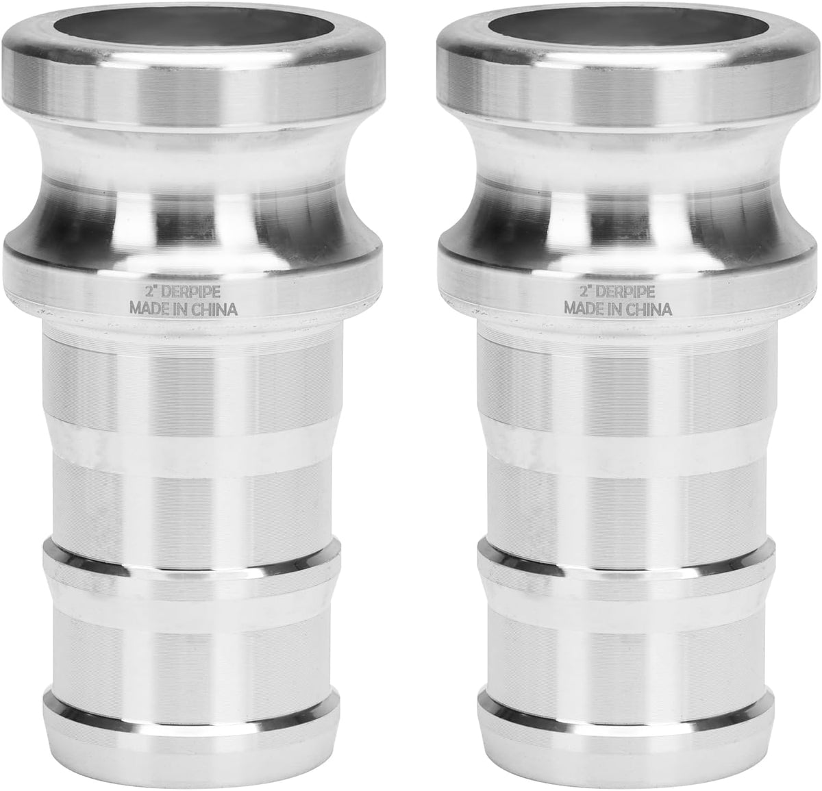 Aluminum PartE Camlock Fitting - 2" Male Cam lock x 2" Hose Shank Type E Cam Groove Hose Quick Disconnects Adapter (pack of 2)