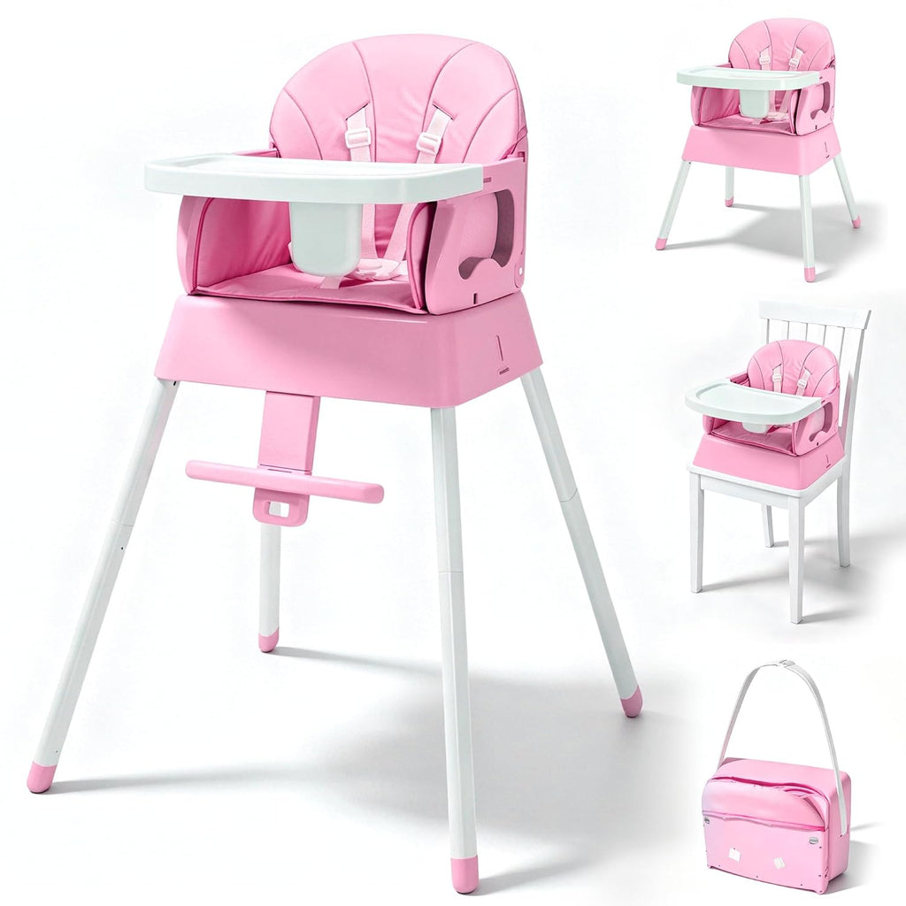 5 in 1 Foldable Baby High Chair,Convertible Highchair for Babies and Toddlers-Portable Infant Booster Seat,Foldable