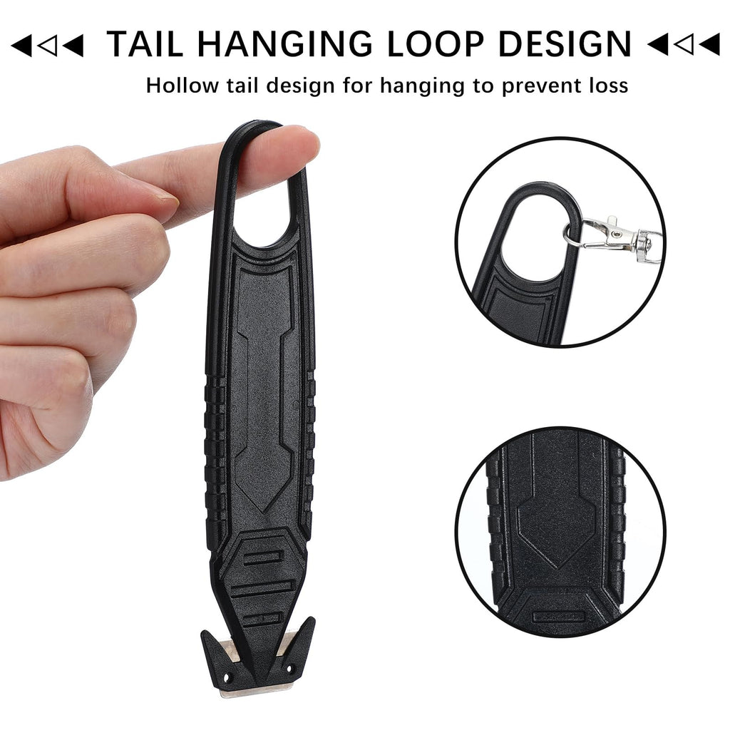 20 Pcs Safety Box Cutter with Concealed Blade Opener, Black