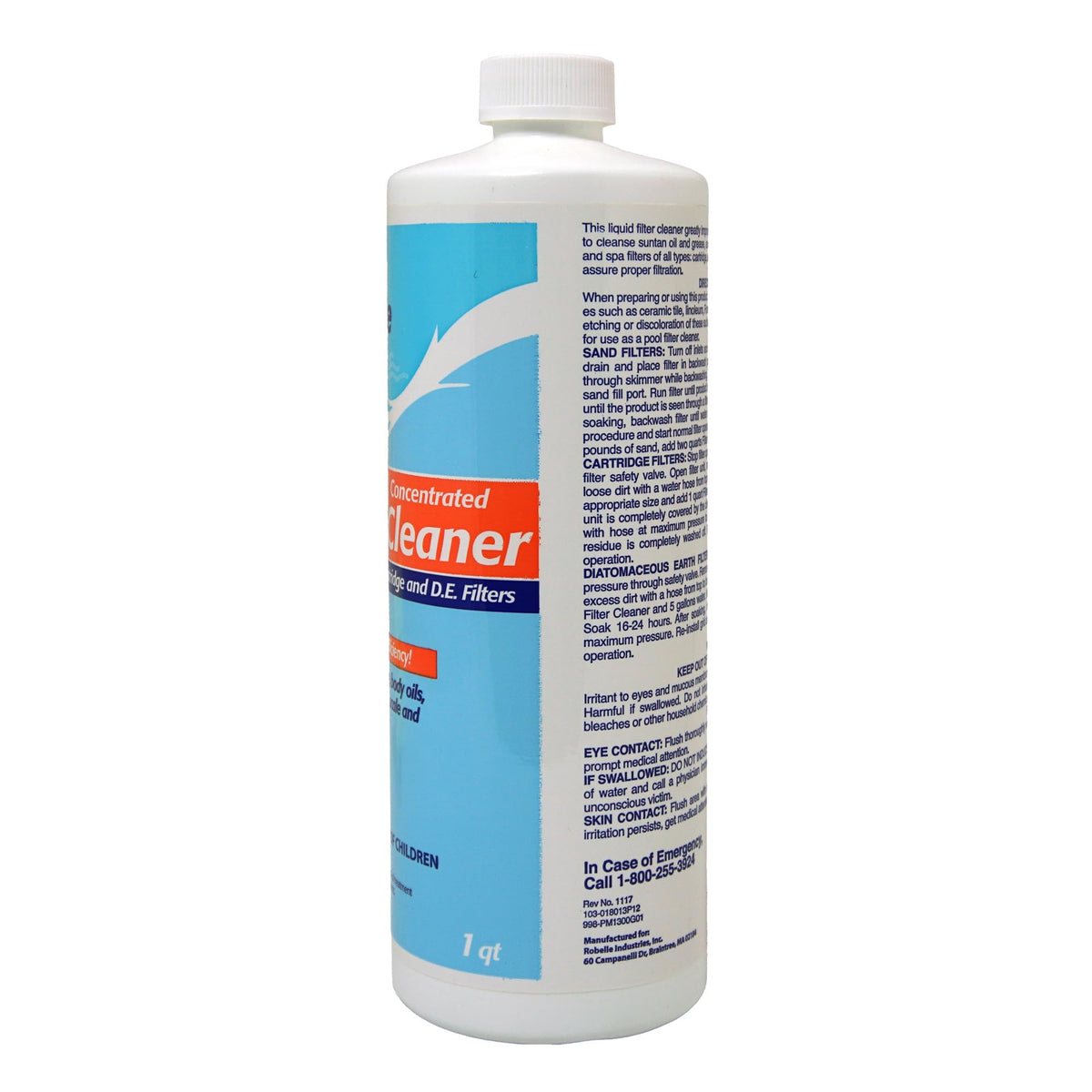 1-Quart Concentrated Pool Filter Cleaner, Made in USA