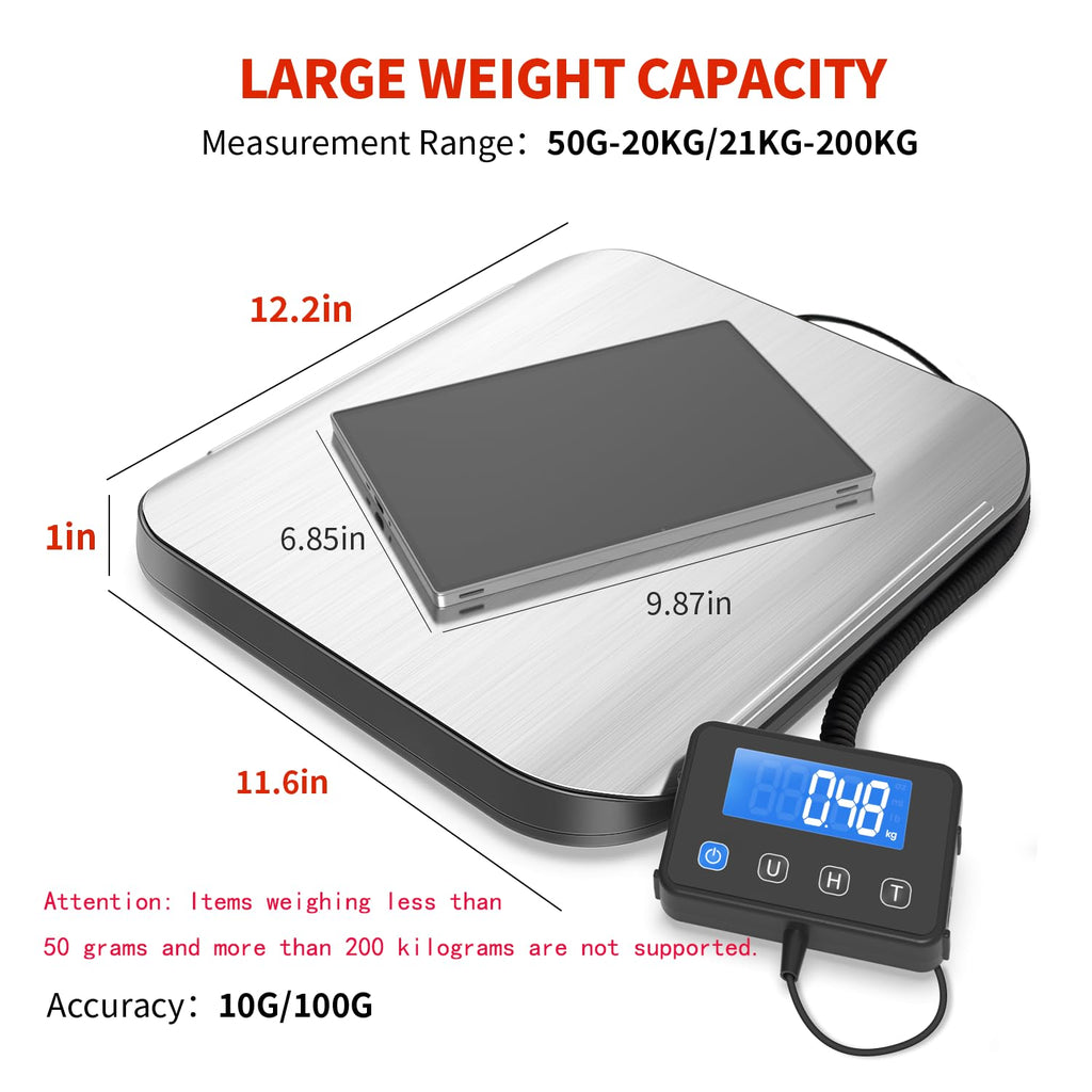 Shipping Scale, 440 LB Heavy Duty Postal Scale for Packages | Large Mailing Scale