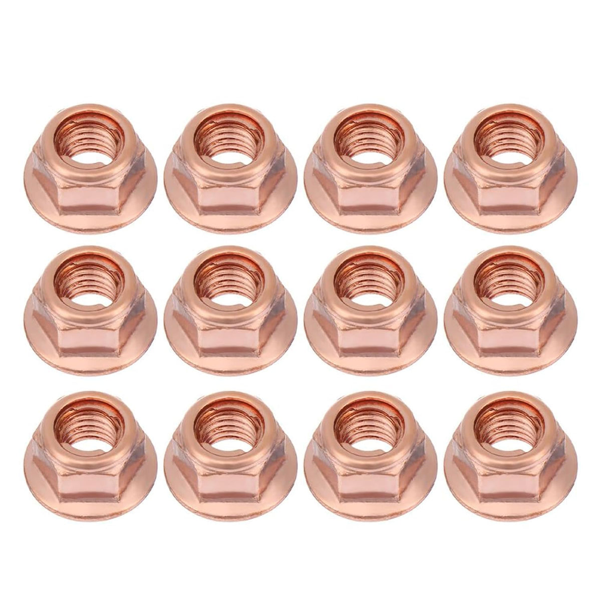 12Pcs Exhaust Manifold Nuts for Practical Copper Flashed Exhaust M8 Nut