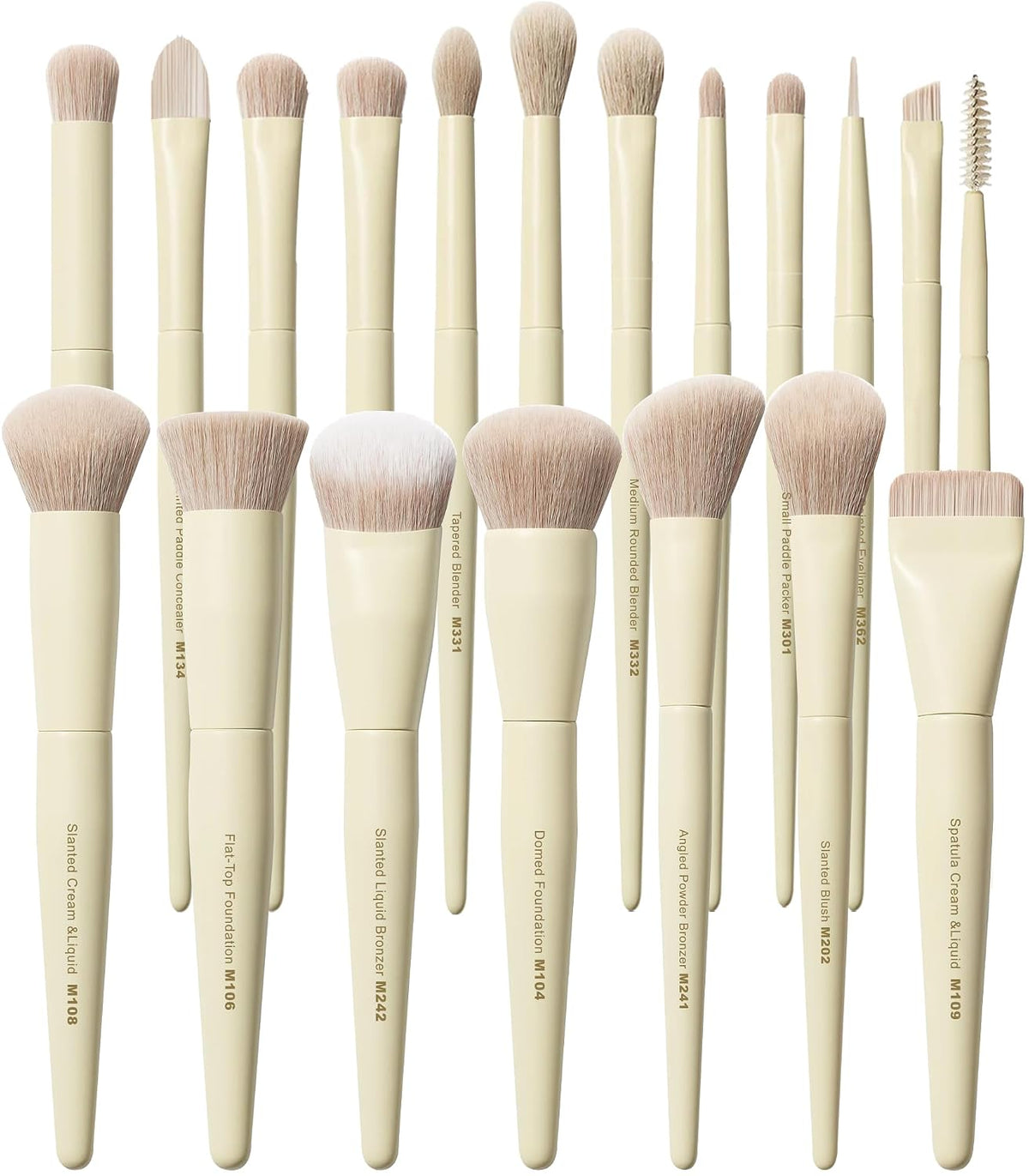 Buttery Blends Brush Set 18Pcs Face&Eye Makeup Brushes Set labeled
