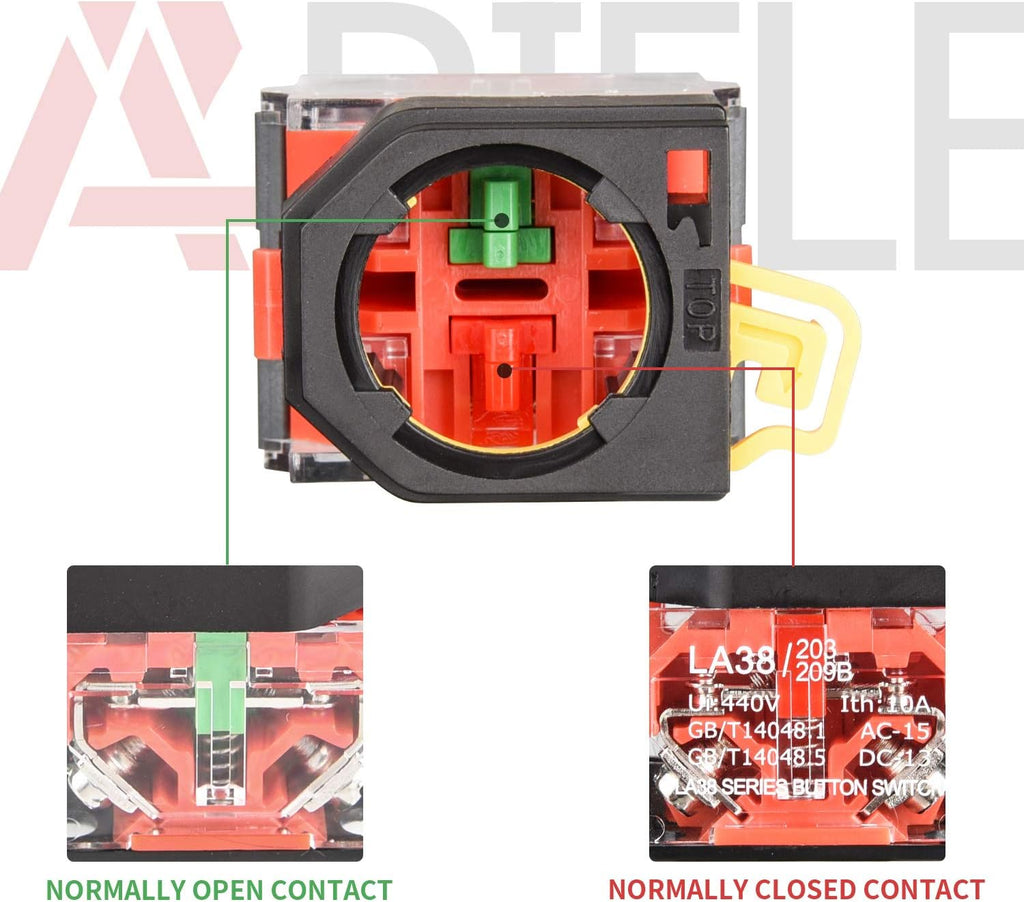 APIELE 22mm 2 Position Selector Switch 10A 440V Push Button Switch Maintained (Pack of 2)