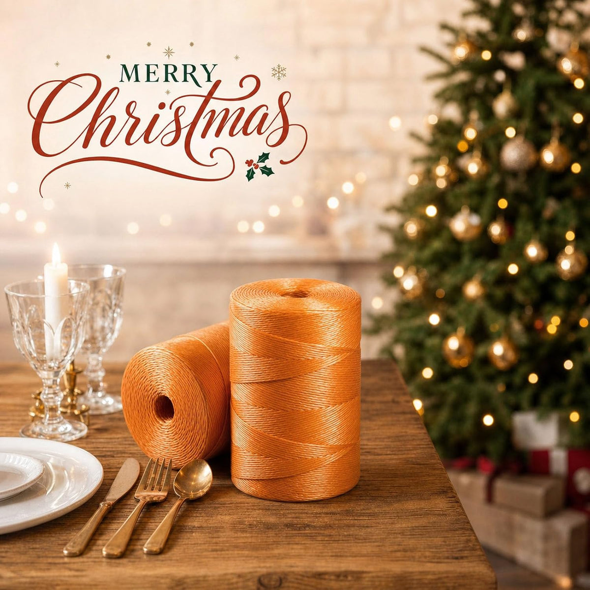14400 ft Orange Hay Baling Twine, Thick Heavy Duty Poly Twine