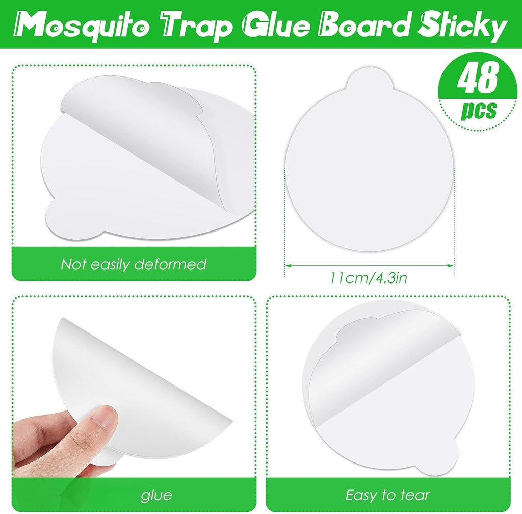 Round Insect Trap Refillable Glue Boards Sticky | Fruit Fly Trap Mosquito Fly Killer for Mosquitoes Fruit Flies Gnats