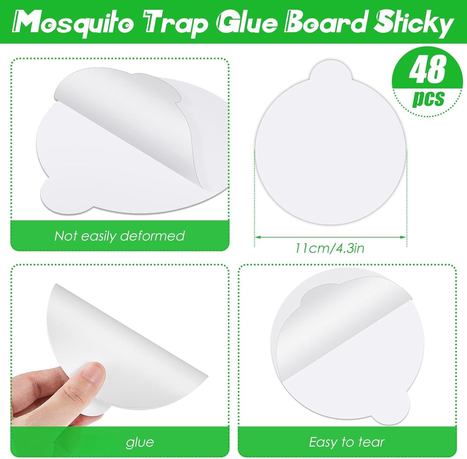 Round Insect Trap Refillable Glue Boards Sticky | Fruit Fly Trap Mosquito Fly Killer for Mosquitoes Fruit Flies Gnats