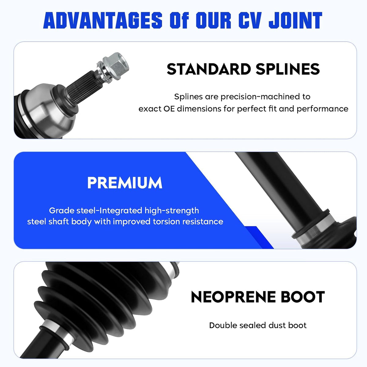Front Left&Right CV Axle Shaft Assembly Fit for Nissan Altima L4 2.5L 2.5 Sedan(S SL SV SR Base) 2013 2014 2015 2016 2017 2018, (Sedan Only, NOT for Coupe), Replace for 66-6431 66-6417, 2 pcs