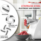 Mudder 4 Pack Size 5 Meat Grinder Blade Stainless Steel Replacement Grinder