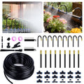 50ft Drip Irrigation System with 18pcs 360° Adjustable Misting Sprinkler Kit, Garden Watering System for Raised Bed