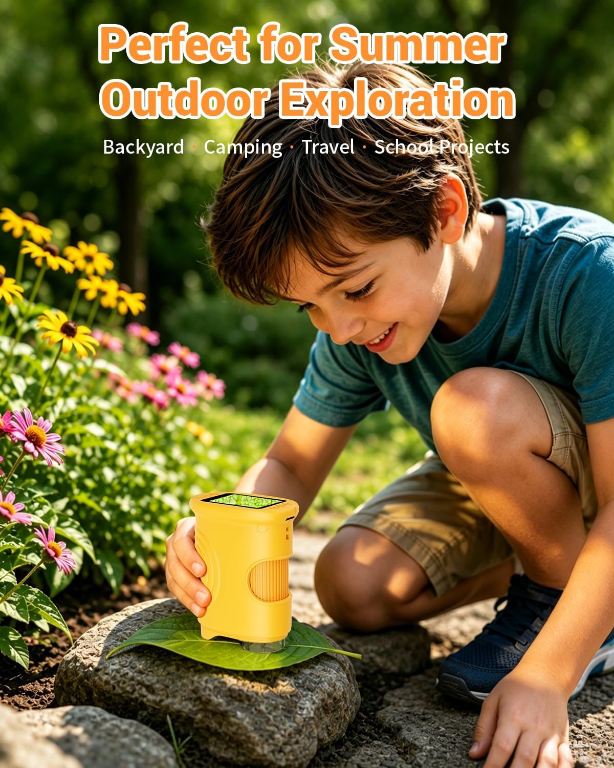 1000X Digital Handheld Microscope for Kids Portable Outdoor Toys & Gifts | 2.0" IPS Screen Magnifier, STEM Science