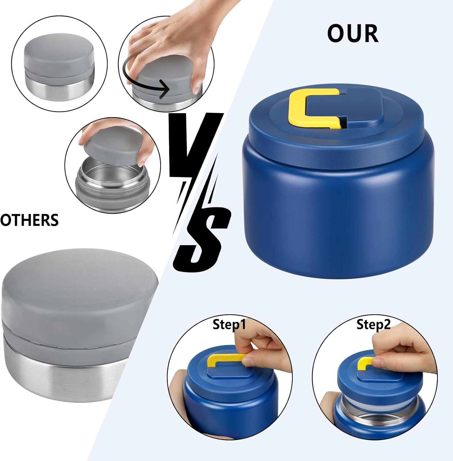 8 Oz Thermo Food Jar for Hot & Cold Food for Kids, Insulated Lunch Containers Hot Food Jar,Leak-Proof Vacuum