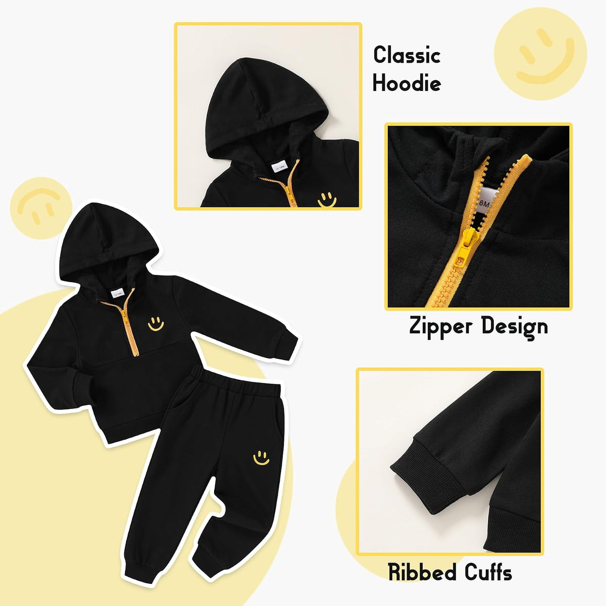 Toddler Boys Girls Long Sleeve Hoodie Sweatpants Outfit Set